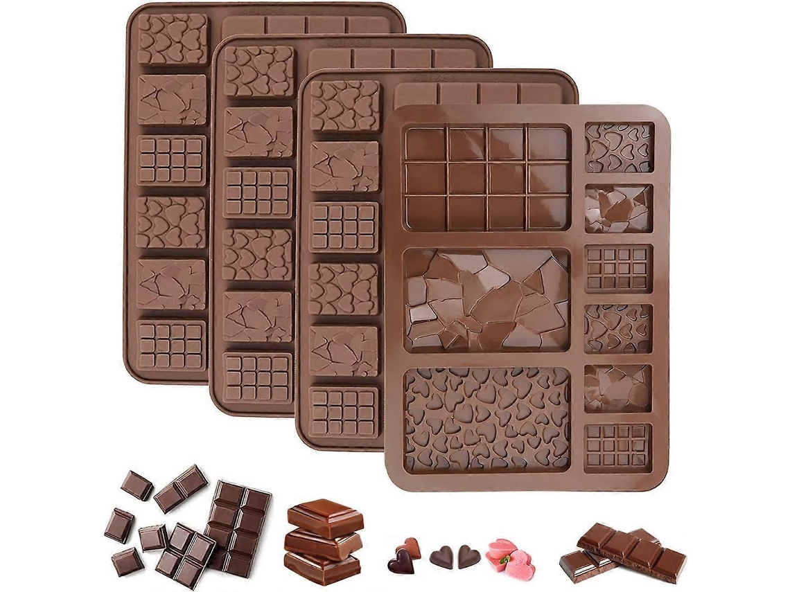 Forma Para Barra De Chocolate Em Pedaços, 20,4x15cm, Forma De Silicone Para Barra De Chocolate