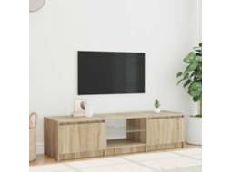 Vidaxl Móvel De Tv Com Luzes Led 140x40x36 Cm Carvalho Fumado