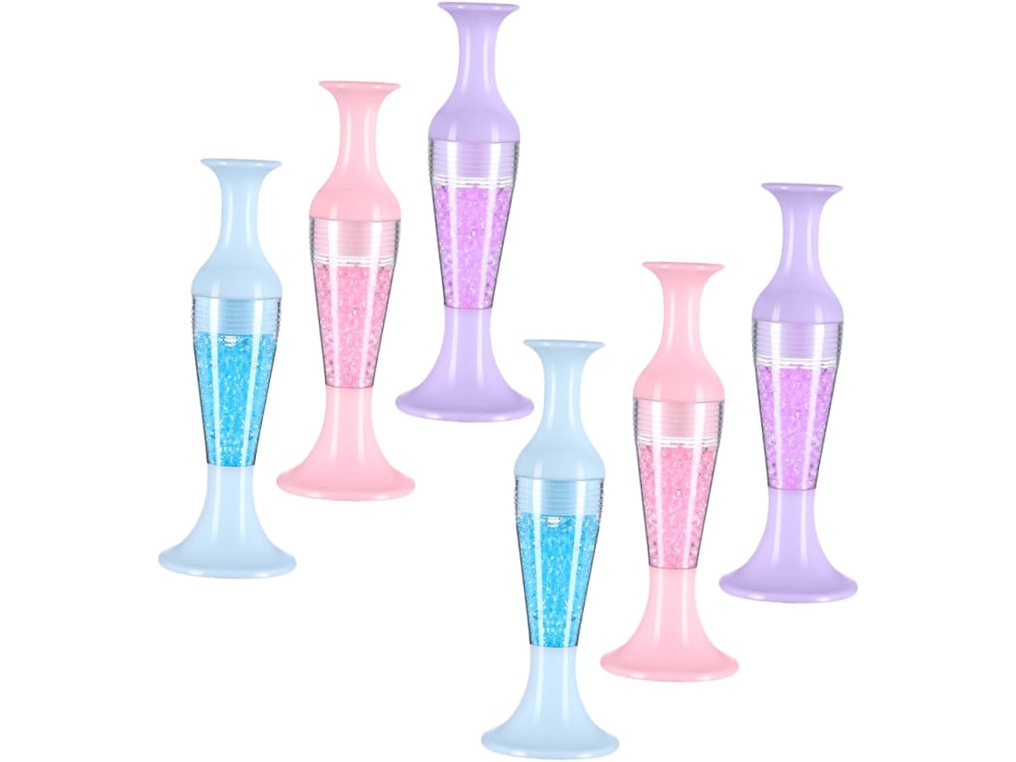 Conjunto de 6 potes Ponta Fina em formato de flor para pintura e aplicação de strass.