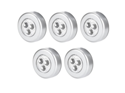 Luminária Led Para Armário, 5 Unidades, Alimentação Por Bateria, Para Guarda-roupa, Cozinha, Corredor, Escadas Ou Móveis