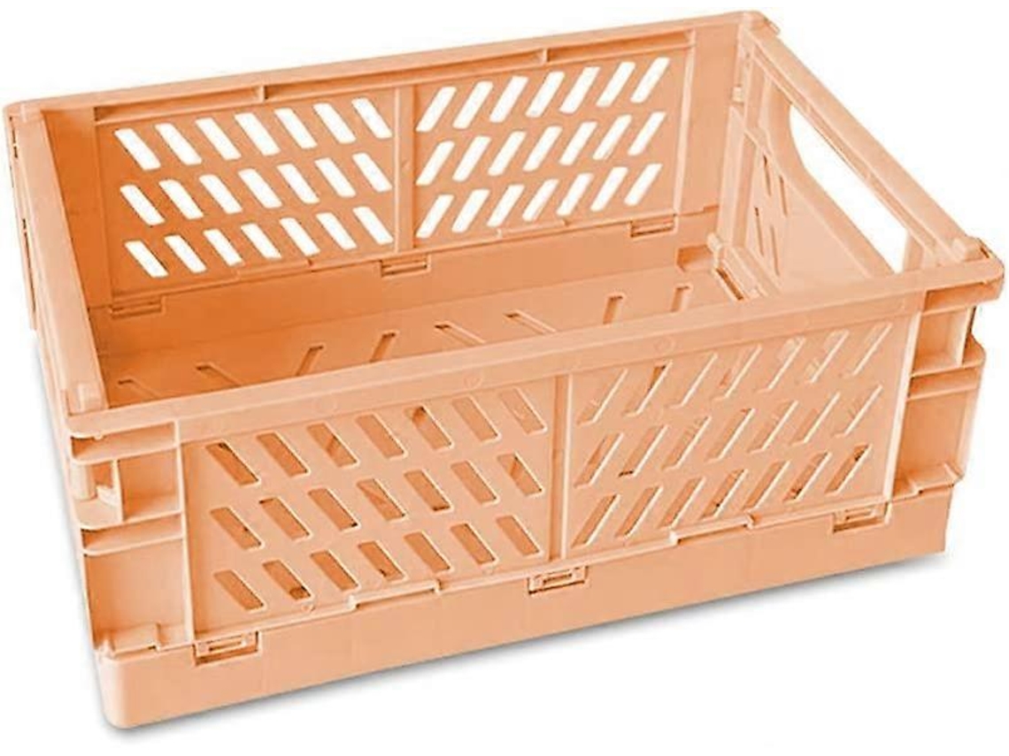 Cesto De Armazenamento Dobrável, Caixa De Armazenamento Com Alças, Cesto De Banheiro, Cestos Retangulares Olysi Shop (laranja)