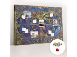 Quadro De Cortiça Com Impressão Mapa De Atlas Para O Corredor Espelharte (140x100 Cm)