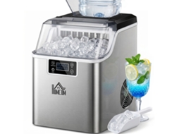 Máquina De Gelo Autolimpante, 24 Cubos A Cada 14-18 Minutos, Visor Lcd, Aço Inoxidável, 25,2 X 36 X 37,1 Cm