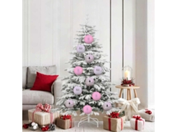 Vidaxl Conjunto De Bolas De Natal Xl 9 Unid. Rosa Ø 15 Cm Plástico