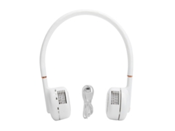 Ventilador de cuello portátil sin aspas, silicona y ABS, para hogar, exteriores, dormitorios y deportes, blanco