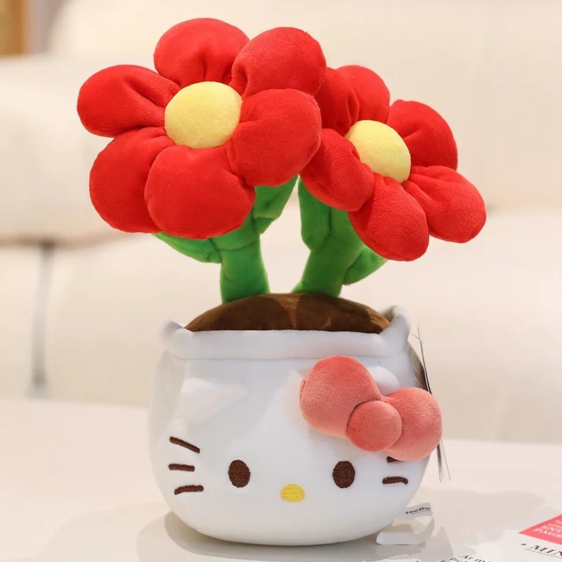 (vermelho) Boneca De Pelúcia Em Vaso Com Planta Artificial, Decoração De Mesa, Presente Para O Dia Dos Namorados