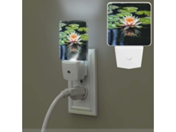 Luminária Noturna Lírio D Água, Tomada Com Sensor Crepuscular, Luz Branca Quente, Luminária Noturna Pequena, Luz Led