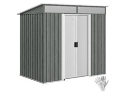 Casinha de Jardim com Portas de Correr 195x122x181 Cm VERIDIA CUOM com Piso de Aço