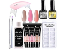 Kit de Unhas Gel Poly com Lâmpada Uv 6w, Rápido Ferramentas para Manicure GOKOCO