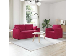 Vidaxl Conjunto De Sofás 2 Unid. Vinho Vermelho Veludo