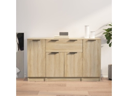 Vidaxl Aparadores 3 Pcs Madeira Processada Cor Carvalho Sonoma