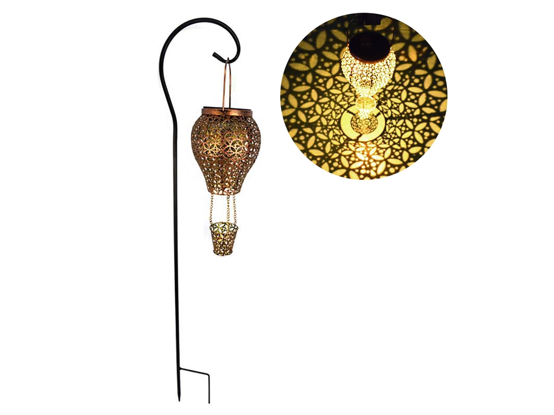 Lâmpada Solar Decorativa Balão Quente Para Jardim Com Led