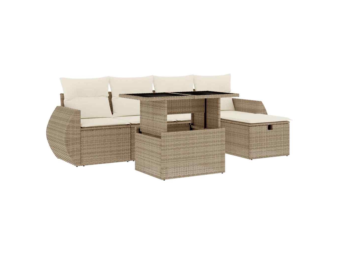 Garden Sofa Set, Garden Sofa Sets Vidaxl Bege Rattan / Vime (n/a)