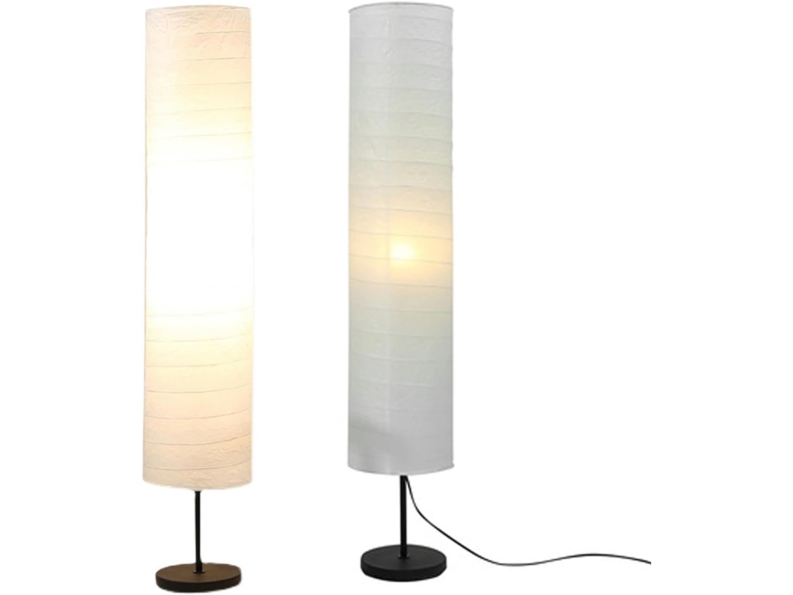 Luminária De Chão Papel Arroz, 94cm 37 Polegadas, Com Suporte Dobrável Para Lâmpada, Cúpula De Reposição, Luz Suave