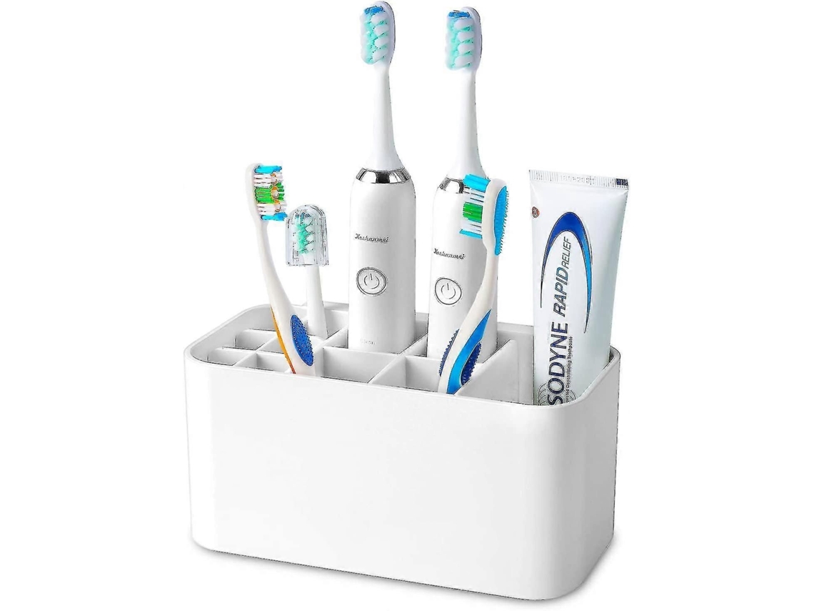 Suporte Multifuncional Para Escova De Dentes Elétrica, Suporte De Parede Para Escova De Dentes, 4 Compartimentos Para Escovas De Dentes + 6 Compa