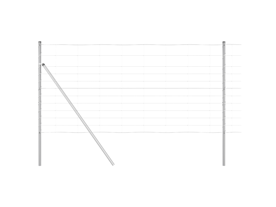 Conjunto 1 Poste De Cerca Externo Vidaxl Prateado Aço (25 X 1,2 M)