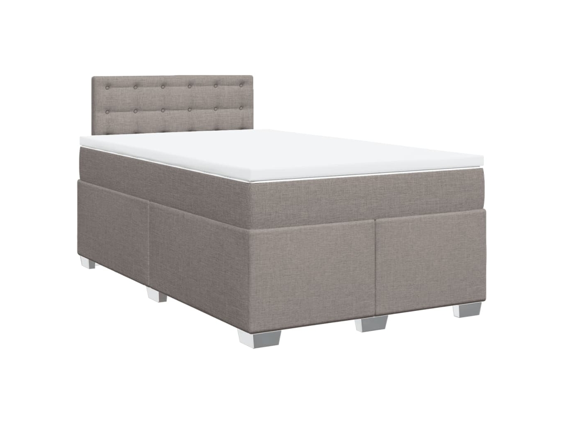 Box Spring Bed, Box Spring Beds Vidaxl Cinzento-acastanhado Tecido (120 X 190 Cm)