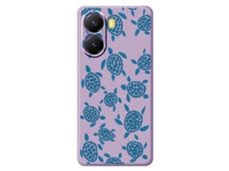 Capa Tkdaddy Para Xiaomi Redmi Turbo 4 5g / Poco X7 Pro 5g, Capa Traseira De Tpu Com Estampa De Tartaruga Azul E Bordas Retas, Roxa