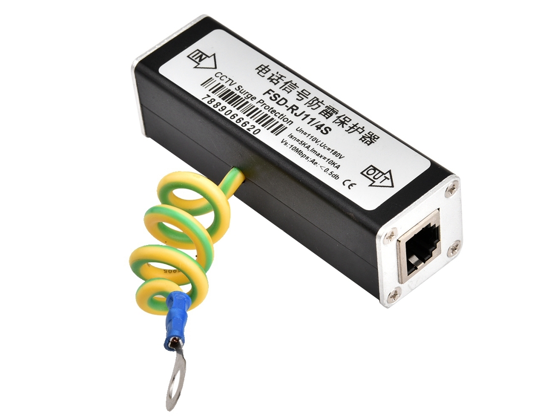 Protetor De Surtos De Raio Para Sinal Telefônico, Interface Rj11 Com Proteção Contra Raios