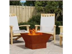 Vidaxl Bowl De Fogo Ferro Enferrujado 60 X 60 X 35 Cm Aço Corten