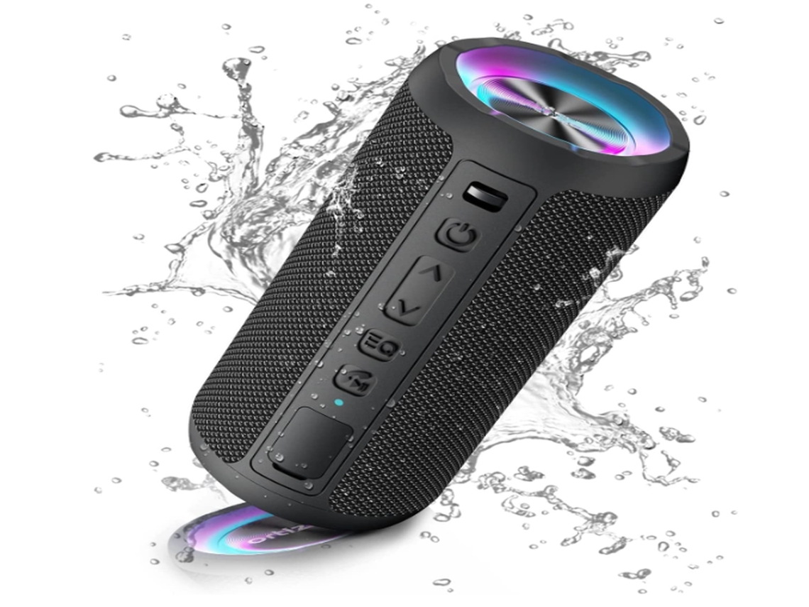 Coluna LURELIA Bluetooth Portátil com Luz Led, Volume Elevado e Graves Reforçados
