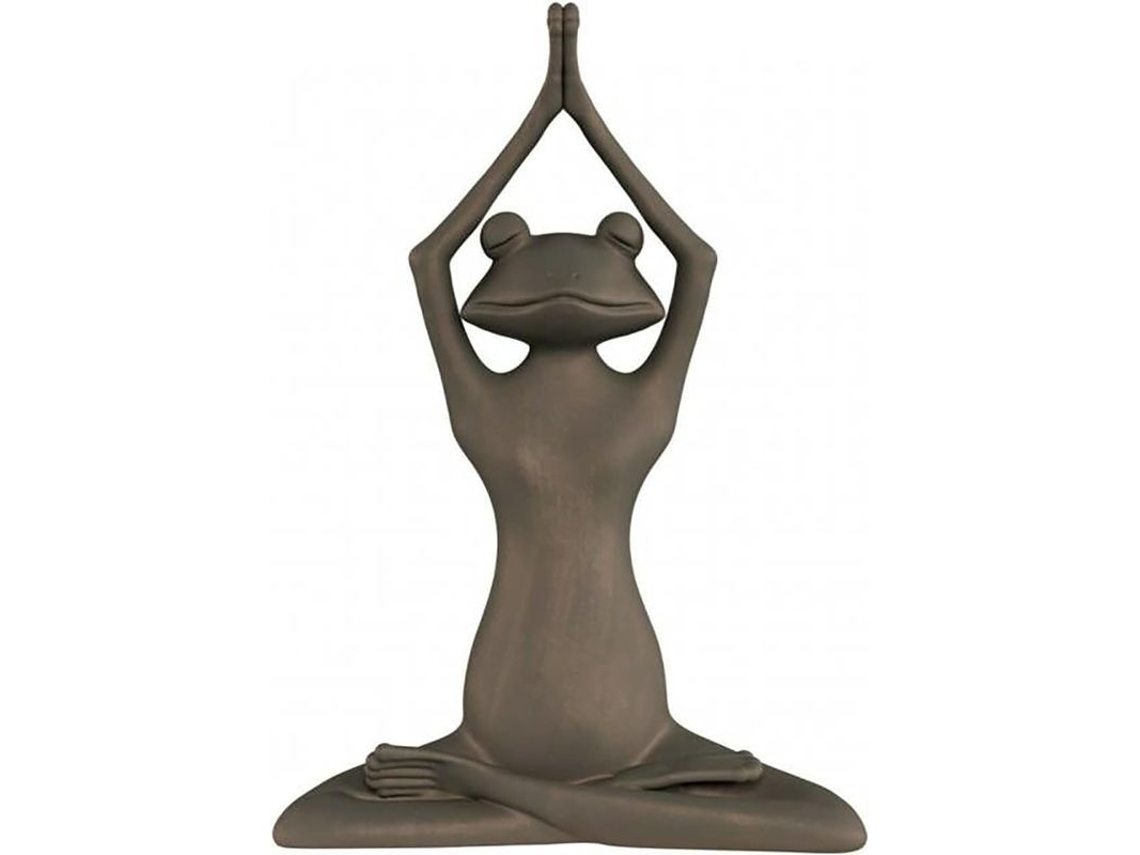 Estátua de Sapo para Decoração de Jardim e Área Externa, Figura Zen de Yoga, Arte em Resina, Decorativa para Ambientes Internos e Externos.