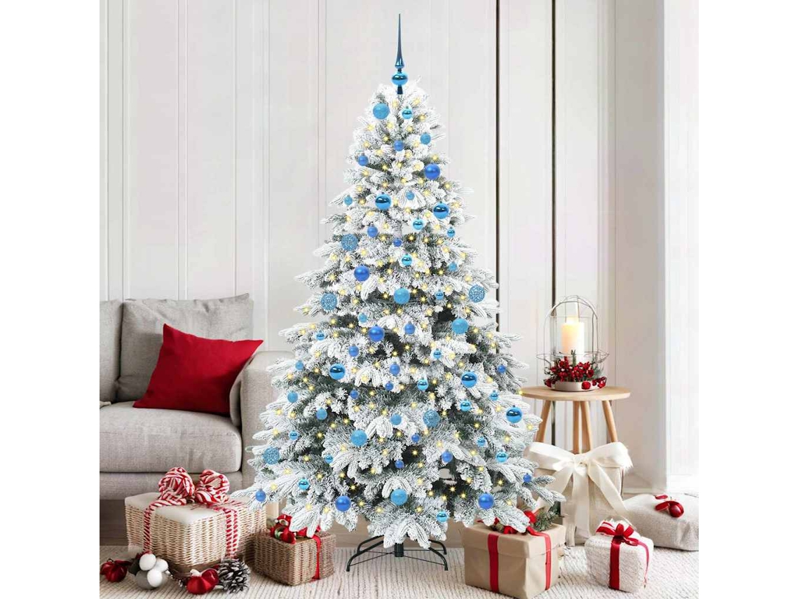 Vidaxl Árvore De Natal Artificial Com 300 Leds Branco 180 Cm Pe E Pvc