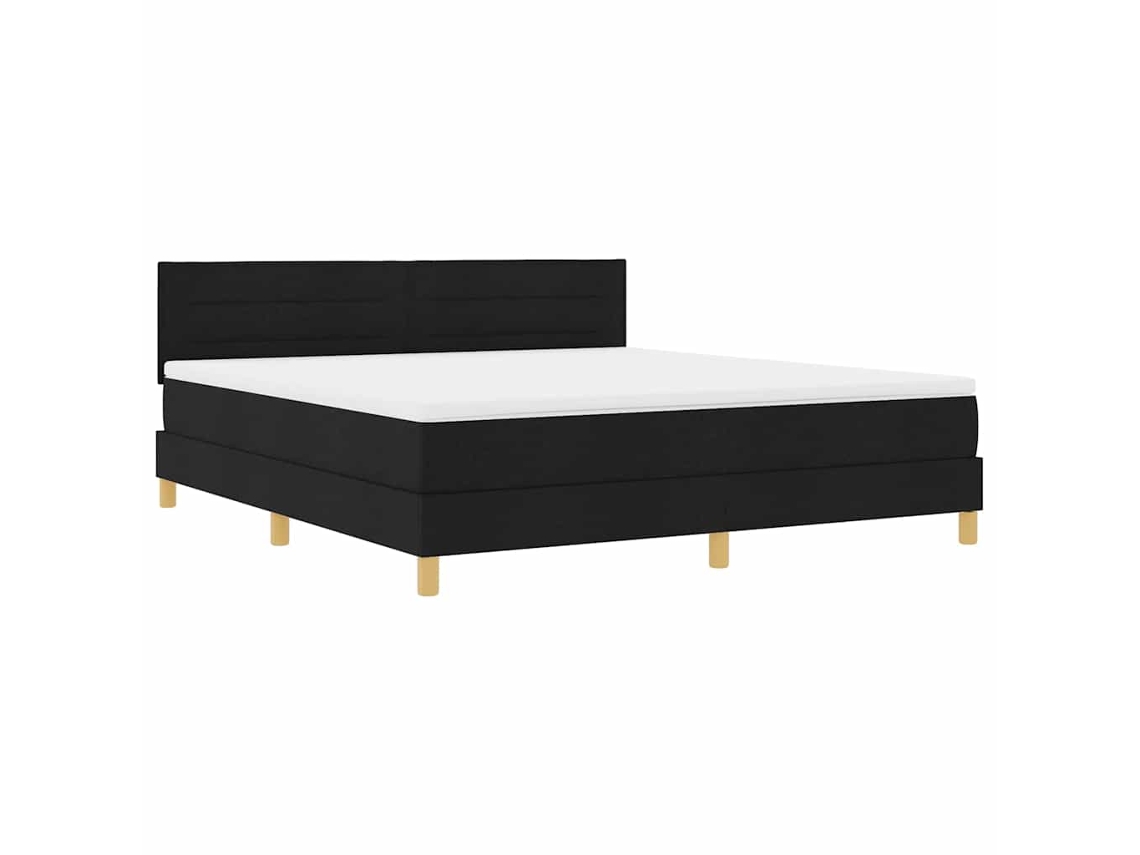 Cama Box Spring com Fitas Led preto 180x200 cm