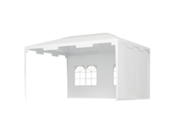 Tenda De Jardim 395x295x255 Cm De Exterior Com 2 Paredes Laterais 2 Janelas Anti-uv Para Pátio Varanda Branco