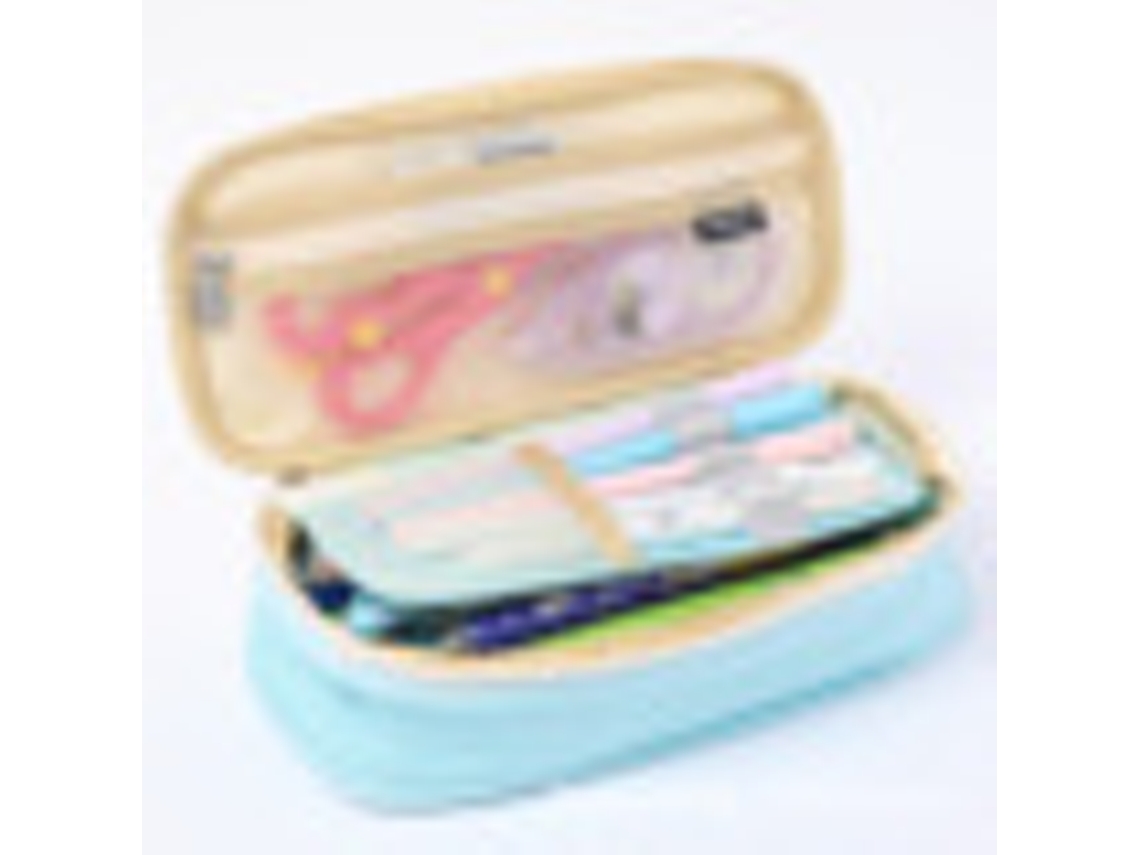 Estojo Expansível Para Escola, Grande Capacidade, Bolsa Lápis, Organizador De Material Escolar, Azul Aquaforge