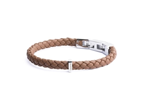 Pulseira Gêmeos Gêmeos Una Marrom Claro M L Couro Nappa Comprimento 21 Cm Elegante E Masculino Gemini