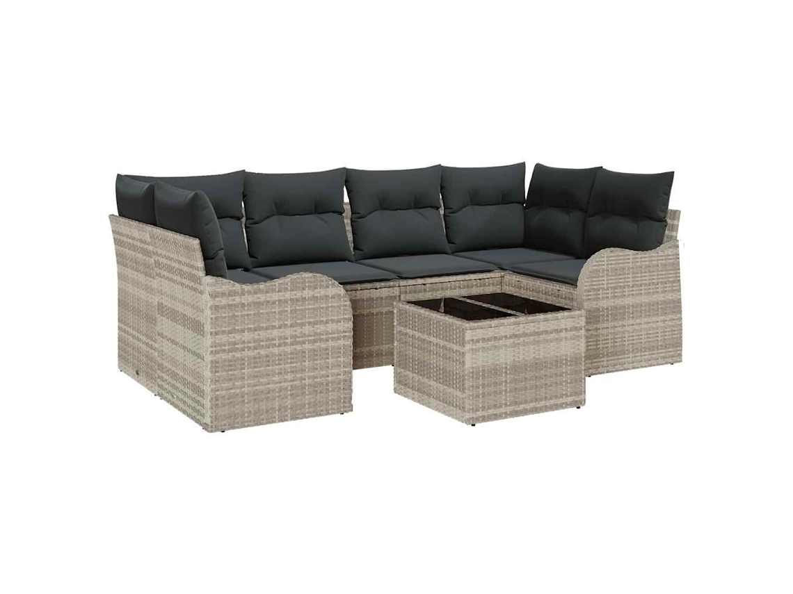 Maison Exclusive - Conjunto De Sofá De Jardim 7 Pcs Cinza Claro E Cinza Escuro