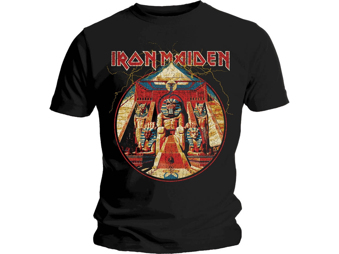 T-Shirt IRON MAIDEN Powerslave Lightning Circle M