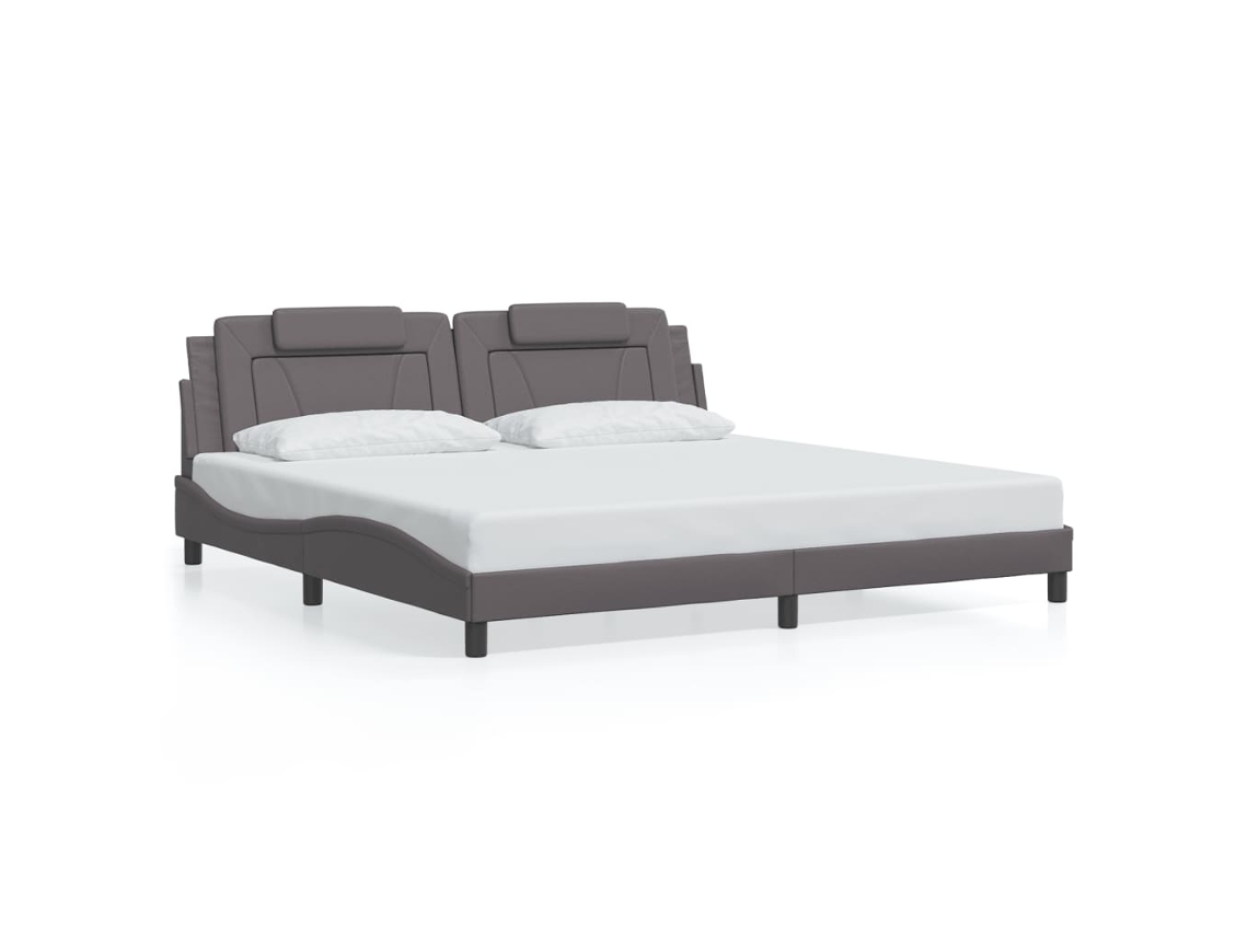 Bed Frame, Bed Frames Vidaxl Cinzeto Couro Artificial (200 X 200 Cm)