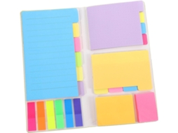 Bloco de notas adesivas com 1 conjunto de folhas autoadesivas coloridas em estilo emo, multifuncionais e removíveis.