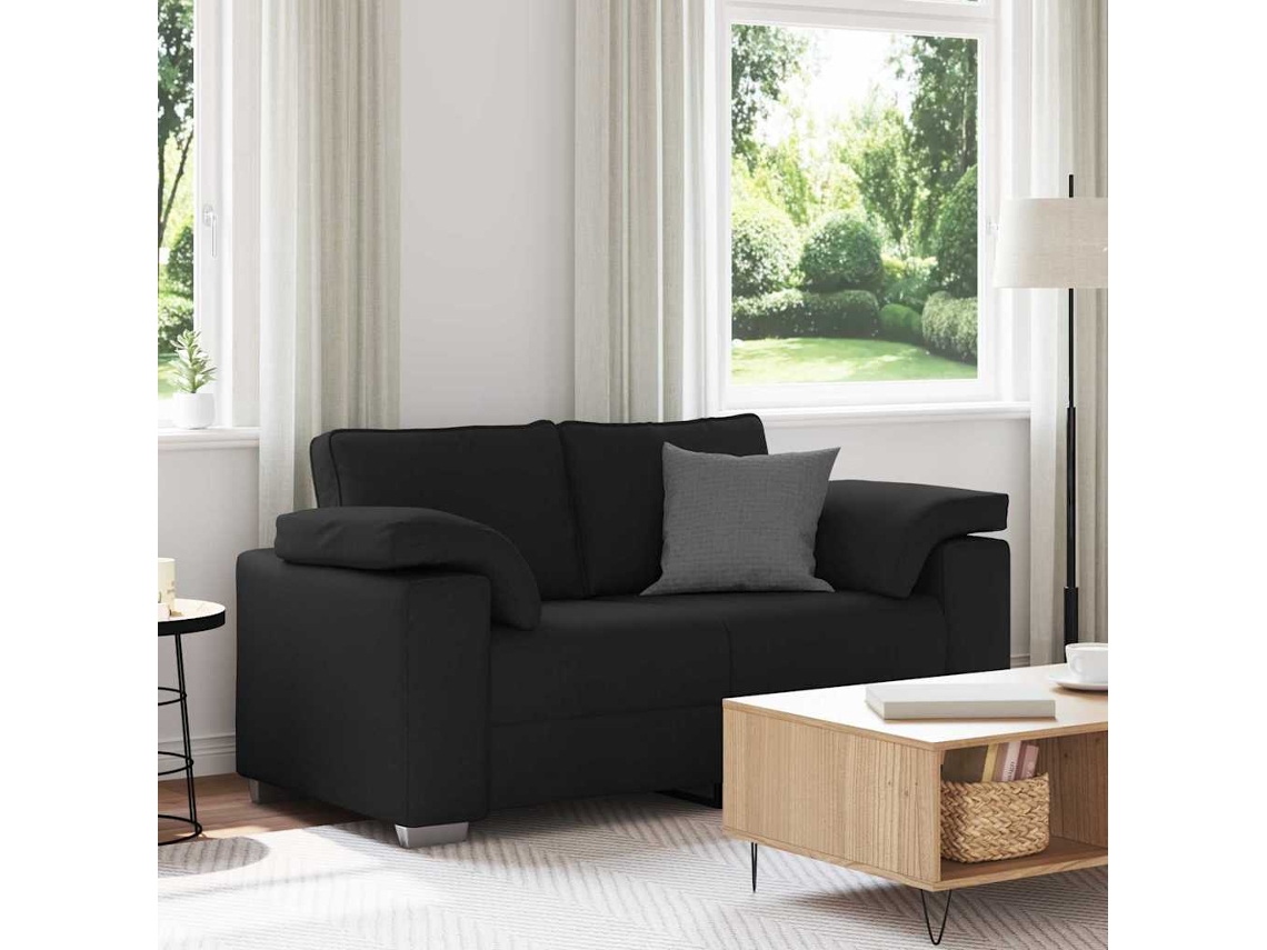Vidaxl Sofá De Dois Lugares Preto 160 Cm Tecido