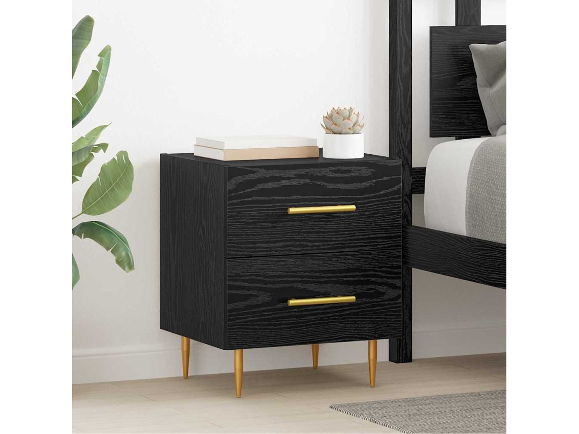 Vidaxl Armário De Cabeceira Carvalho Preto 40 X 35 X 47,5 Cm