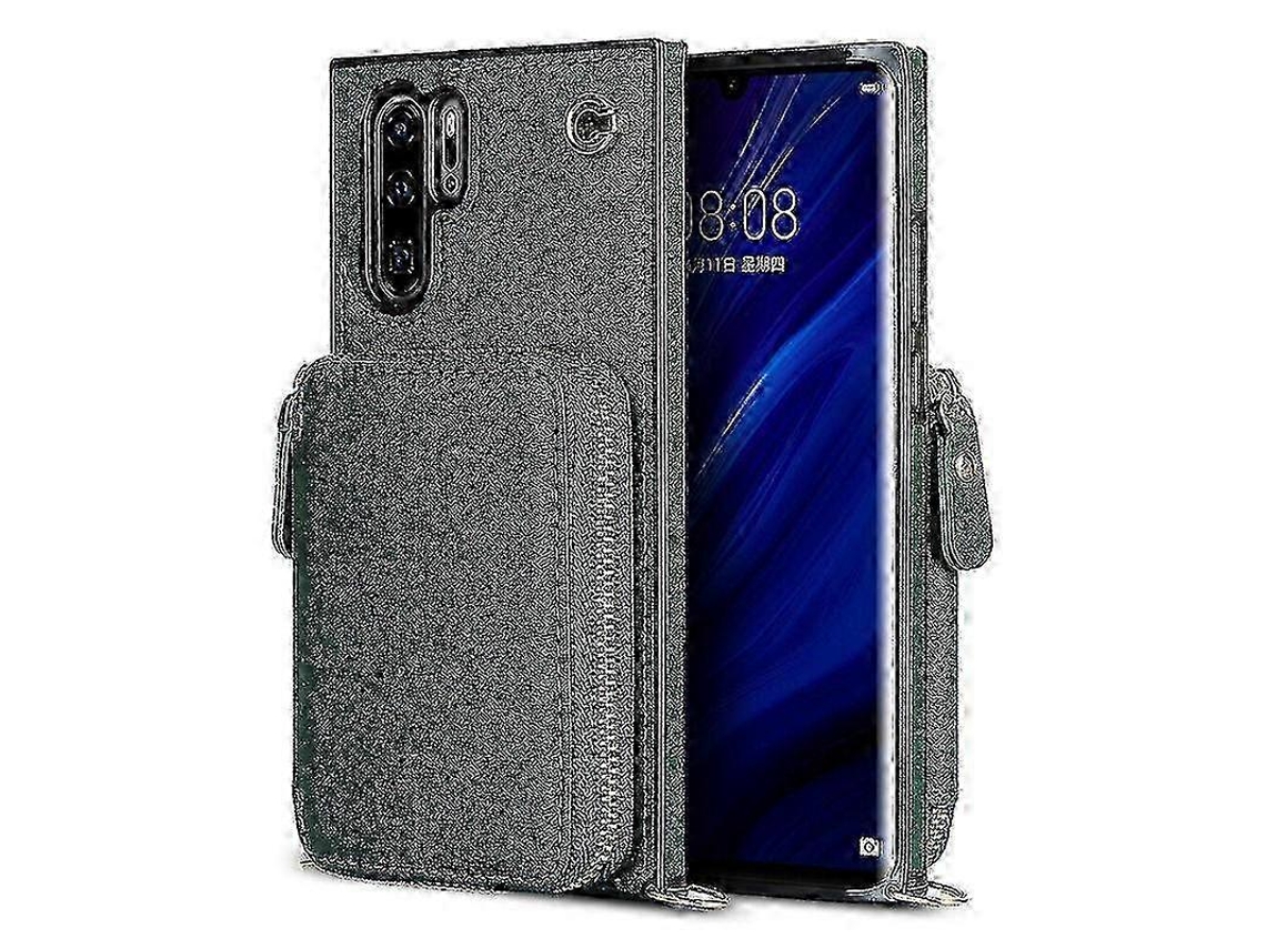 Green2025 Wallet Function Phone Case For Huawei P30 Pro With Card Holder Shoulder Strap Woman P202411261300