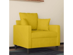 Vidaxl Poltrona 60 Cm Veludo Amarelo