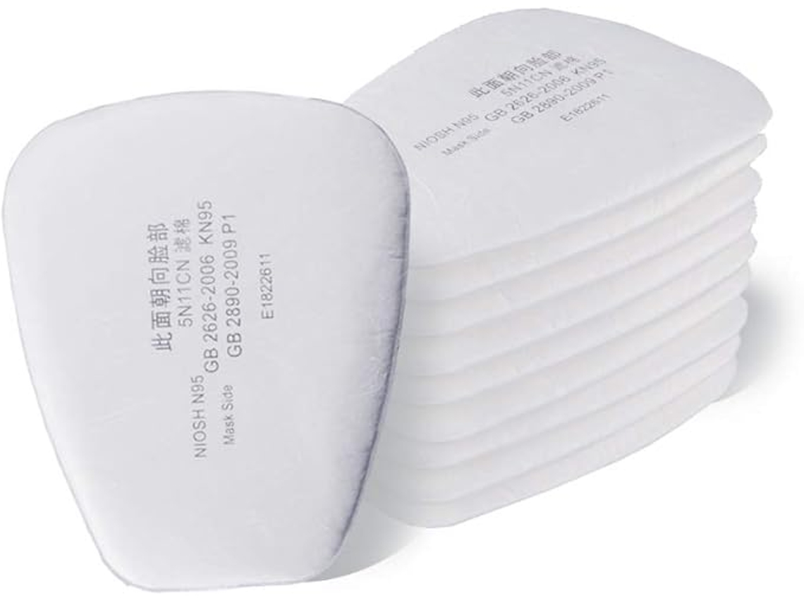 Algodão filtrante SIURN eletrostático para respirador facial, 10 unidades, branco, 5,59x8,64x10,64cm