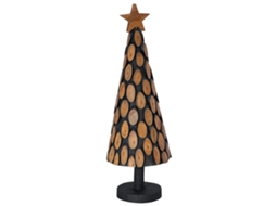 Decoração De Natal Vidaxl Castanho Madeira De Teca Maciça (90 Cm)