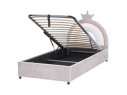 Cama Infantil Con Almacenaje Beliani Grisetot De Terciopelo Gris 97x210x106