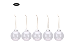 Laxiscreed Pack De 5 Bolas De Natal De Plástico Transparente De 8cm Para Decoração De Árvores E Projetos Diy