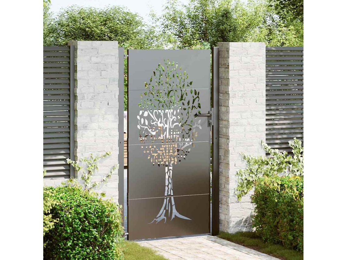 Vidaxl Portão De Jardim 110 X 180 Cm Preto Trancável