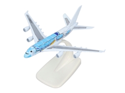 Modelo De Avião A380 Em Liga 1:500 Com Base De Exibição Azul Detalhes Precisos