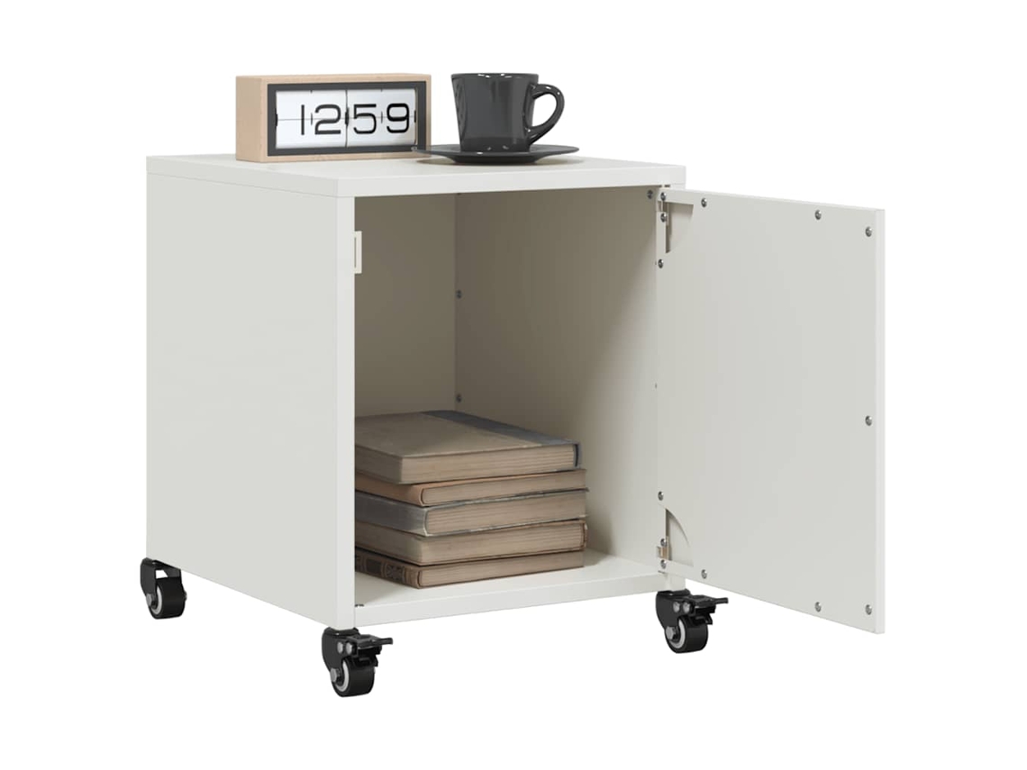 Vidaxl Mesas De Cabeceira 2 Pcs 36x39x43,5 Cm Aço Branco