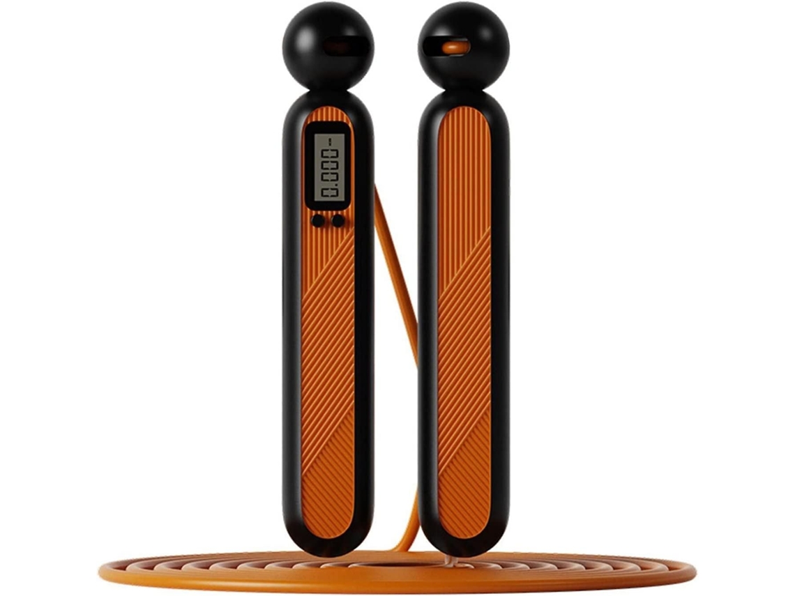 Corda De Pular Sem Cabo Com Contador De Calorias E Timer, Laranja
