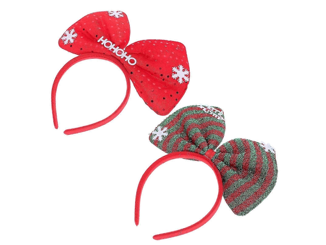 Faixas De Cabelo De Natal Com Laço, Tecido, 2 Peças