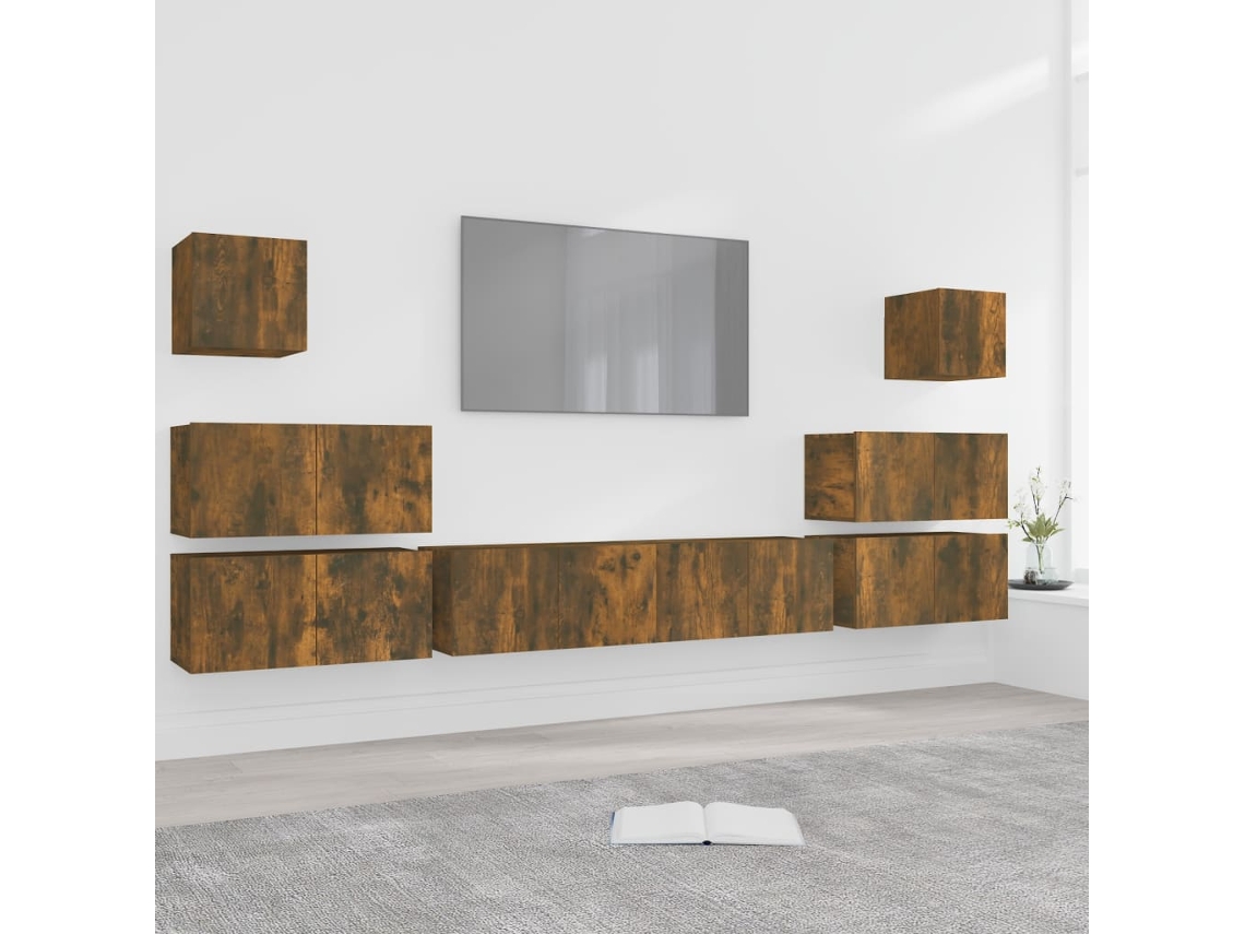 Tv Cabinet Set, Tv Cabinet Sets Vidaxl Marrom Madeira Processada (n/a)