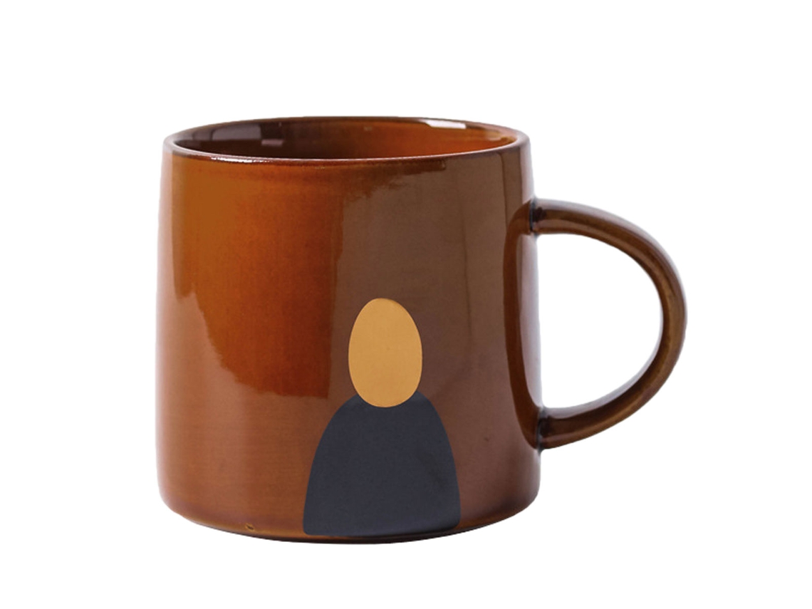 Caneca de Cerâmica de 380Ml Caneca de Chá para Escritório e Lar Caneca Moderna com Design Abstrato NEVEANCE